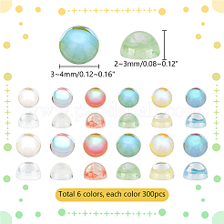 6 пакетик 6-х цветных кабошонов из смолы MRMJ-PH0002-82