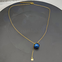 Ожерелья из нержавеющей стали с подвеской «Голубая планета» для повседневной носки и вечеринок QY7918