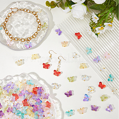 120 шт. 12-х цветные стеклянные подвески-бабочки PALLOY-DC00029