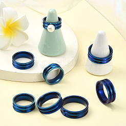 16 шт. 8 стиля рифленое кольцо из нержавеющей стали&nbsp;RJEW-SC0001-26