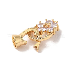 Латунные микро проложить кубического циркония раз за застежками KK-B098-08G-03
