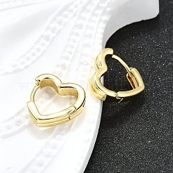 Серьги-кольца из латуни в форме сердца EJEW-H157-05G