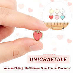 6 шт. 3-х цветные эмалевые подвески из нержавеющей стали 304&nbsp;STAS-UN0032-92