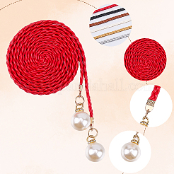 Плетеные ремни из искусственной кожи с искусственным жемчугом&nbsp;AJEW-CP0008-67A