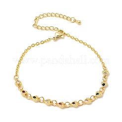 Латунь микро проложить кубического циркония браслеты ссылку&nbsp;BJEW-H639-10G