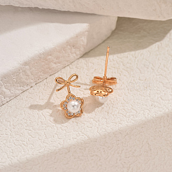 Серьги-гвоздики с прозрачным паве из латуни с кубическим цирконием&nbsp;DP1345