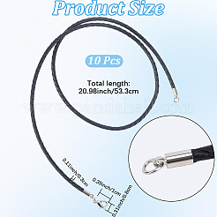 10 шт. 3 мм круглые плетеные кожаные шнуры&nbsp;NCOR-CL0001-01B