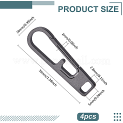 Язычки застежек-молний из титанового сплава&nbsp;PALLOY-WH0048-33A