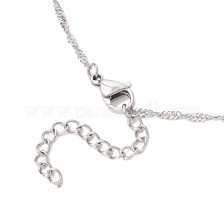 304 нержавеющая сталь пустой макраме мешочек кулон сингапурская цепочка ожерелья&nbsp;NJEW-JN05285-01