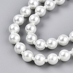 Длинные ожерелья из круглых бусин из запеченного стекла толщиной 8.2 мм&nbsp;HY-T002-03A