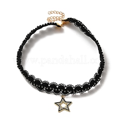 Ожерелья-чокеры из полиэстера NJEW-M210-01C