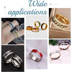 16 шт. 8 размер 201 нержавеющая сталь рифленое кольцо для мужчин и женщин RJEW-UN0002-37