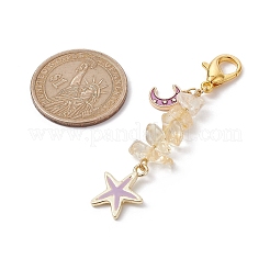 Подвески из эмали из сплава «звезда и луна» HJEW-JM01635