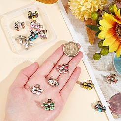 7 пара 7-х цветных джинсовых булавок в форме монстра из сплава с регулируемыми пуговицами AJEW-GO0001-33