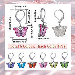 24шт 6 цвета сплава эмали кулон украшения HJEW-SC00046