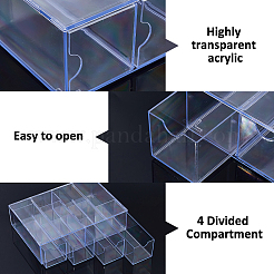 2 шт. 4-секционный прозрачный акриловый ящик для хранения минифигурок&nbsp;ODIS-WH0079-057