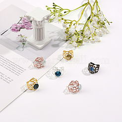 28 шт. 4 цвета стойки покрытие латунь широко открытые манжеты кольца фурнитура KK-CA0002-25