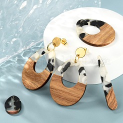 10шт 5 стильные подвески из смолы и орехового дерева&nbsp;RESI-LS0001-44