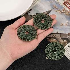 Плоские круглые сплав цинка большой кулон&nbsp;LS-PALLOY-R065-110-FF