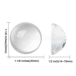 Прозрачный полукруглый стеклянные кабошоны&nbsp;LS-X-GGLA-R027-30mm