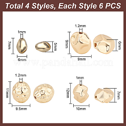 24шт 4 стильные латунные бусины&nbsp;KK-PH0006-16