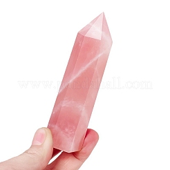 Натуральный розовый кварц шестиугольные призматические украшения для витрин PW-WG1FC46-01