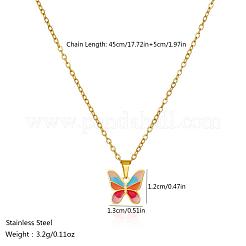 Ожерелья с подвеской в виде цветной бабочки из богемной нержавеющей стали для женщин QL5558-1