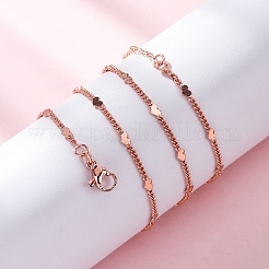 Латунные цепочки панцирного плетения ожерелья для женщин NJEW-D302-07RG