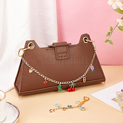 Сплав эмаль со стеклянным сердцем динозавр вишня подвеска алюминиевая панцирная цепочка сумка декоративные цепи&nbsp;AJEW-PH01668