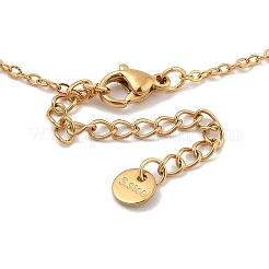 Ожерелья с подвеской-крестом из нержавеющей стали золотистого тона 304 NJEW-A032-02G-02