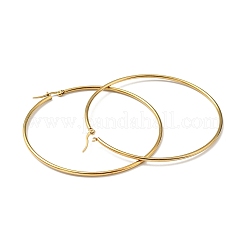 Большие серьги-кольца из нержавеющей стали 201 с вакуумным покрытием PVD для женщин&nbsp;LS-EJEW-G260-02F-G