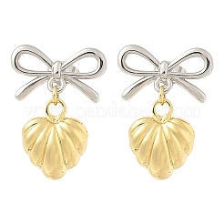 Двухцветные латунные серьги-гвоздики с подвесками&nbsp;LS-EJEW-Z119-01GP