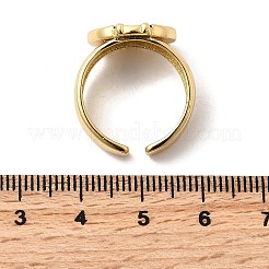 Латунные эмалевые регулируемые открытые манжеты для женщин&nbsp;RJEW-I111-01G-03