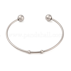 Устойчивые к потускнению модные браслеты-манжеты из нержавеющей стали 304 BJEW-H473-01P