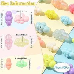 50 шт. Непрозрачные акриловые бусины&nbsp;MACR-YW0003-54