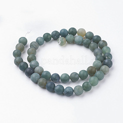 Природные моховой агат нитей бисера&nbsp;G-G735-62F-8mm