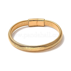 Ионное покрытие (ip) 304 нержавеющая сталь эластичная плоская змейка браслет с магнитной застежкой для мужчин и женщин BJEW-E009-12G-02