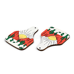 Большие подвески из липы с односторонним принтом WOOD-N006-197B