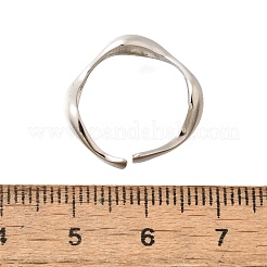 925 кольцо-манжета из серебра [925] пробы с родиевым покрытием RJEW-D300-03P