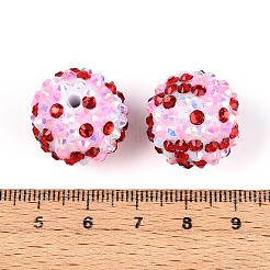 Круглые бусины из смолы со стразами на тему дня святого валентина OACR-T028-66B