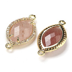 Натуральный клубничный кварц граненый коннекторный конский глаз подвески&nbsp;G-G181-07G-03