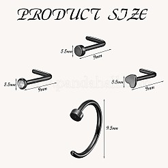 21шт 21 стильные прозрачные фианиты цветок и плоские круглые шпильки и кольца для носа в форме сердца JX527D