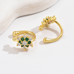 Элегантные женские серебряные серьги-клипсы в форме цветка с цирконом YI9014