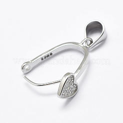 Антикоррозийное родиевое покрытие 925 стерлинговое серебро микропаве кубические цирконии подвески баилы STER-P034-23P