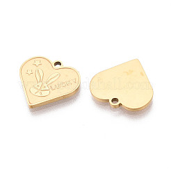 Религиозные подвески в форме сердца из нержавеющей стали 304&nbsp;STAS-T073-05G