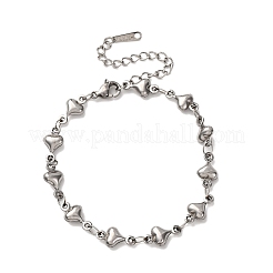 Браслеты из нержавеющей стали 304 в форме сердца для женщин BJEW-L706-03P