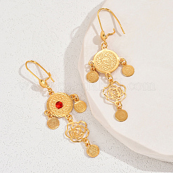 Модные винтажные экзотические латунные плоские круглые серьги-кольца AD3111