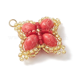 Подвески из стеклянных бусин в виде клевера&nbsp;PALLOY-MZ01137