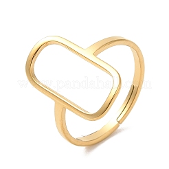 Ионное покрытие (ip) 304 нержавеющая сталь полое прямоугольное регулируемое кольцо для женщин RJEW-M149-31G