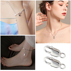 10 шт. 925 серебряные застежки-когти-омары&nbsp;STER-BBC0001-01